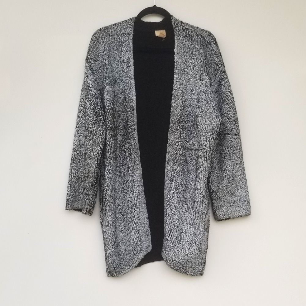 H&M Long Sleeve Wool Blend Gray and Black Cardigan